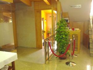 a room with a plant and a red hose at Doade in Hio