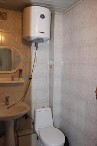 a small bathroom with a toilet and a sink at Apartment near Opera Hause in Dnipro