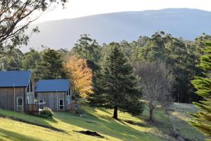 a house on a hill with trees in the background at Mountain Rivers Tourist Park - Rawson in Rawson