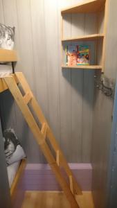 a bunk bed with a ladder in a room at La Serre Nelly Philippe in Prémanon