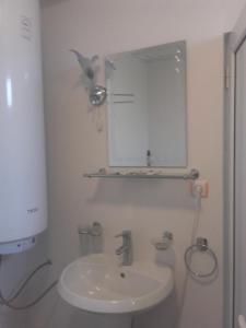 a bathroom with a sink and a mirror at Viktoria House in Sapareva Banya +36 photos