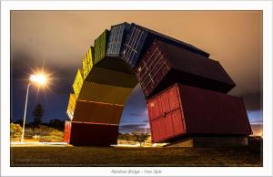 un gran edificio hecho de contenedores de colores en New Haus by Hougoumont Hotel, former Bannister 22, en Fremantle