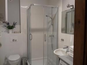 a bathroom with a shower and a toilet and a sink at Na Prusa in Szklarska Poręba +15 photos
