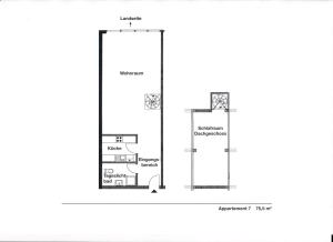 黑爾戈蘭島的住宿－Haus Marinas，房屋的平面图