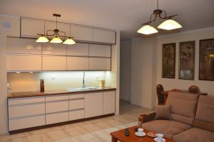 Kuchyňa alebo kuchynka v ubytovaní Luksusowy Apartament przy Plaży Niegocin