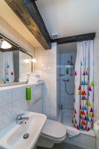 バート・シャンダウにあるDas Sigl'sのバスルーム(洗面台、トイレ、シャワー付)