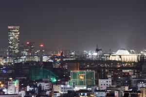 a view of a city at night at 9 Brick Hotel in Seoul