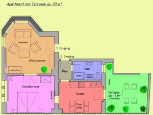 a floor plan of a house at Sonnenhaus Ferienwohnungen in Traben-Trarbach