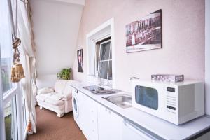 Kuchyň nebo kuchyňský kout v ubytování Bluestars Apartments