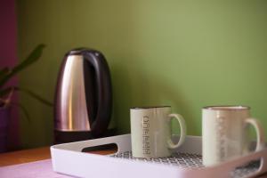 Příslušenství pro přípravu čaje a kávy v ubytování Apartment & Room Ursa