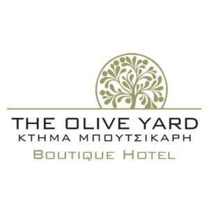 a logo for the alive yard kirma miyagi boutique hotel at The Olive Yard in Gythio