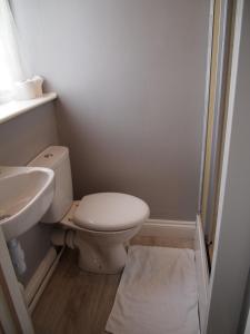 łazienka z toaletą i umywalką w obiekcie Kingswood Hotel w mieście Maidenhead