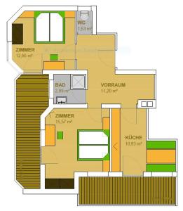 Plan piętra w obiekcie Landhaus Gotthard