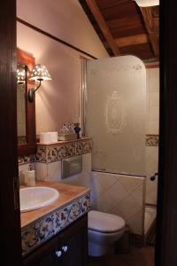 uma casa de banho com um WC e um lavatório em Casa Rural el Riachuelo em Garafía