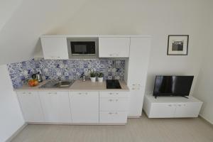 Kuchyň nebo kuchyňský kout v ubytování Apartmany Dolni Dunajovice