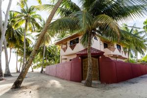 a house on the beach with palm trees at Riveli Retreat Mathiveri in Mathiveri