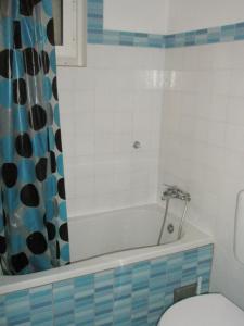 y baño con bañera, aseo y ducha. en Apartments Baric, en Korčula