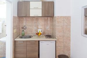 a small kitchen with a sink and a dishwasher at Apartments & Studios Tomanović in Budva +46 photos