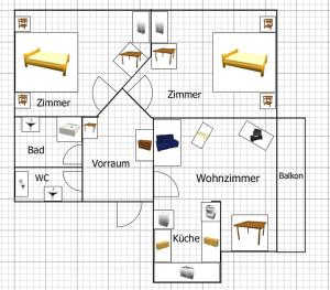 Půdorys ubytování Haus Waldheim