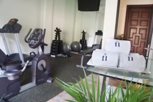 a gym with two towels with the number on them at Il Buongustaio in San Salvador