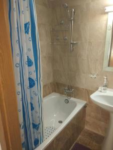 Un baño con ducha, bañera y lavabo. en Apartment in Valencia, en Valencia