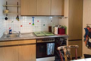 a kitchen with a sink and a stove at Ferienwohnung Büttner in Solms-Oberbiel