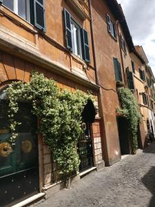 um edifício com plantas ao lado de uma rua em Scent Of Trastevere em Roma