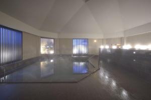 a large bathroom with a hot tub in a building at Hotel Seifuen in Chikuma