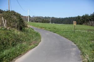 un camino sinuoso en medio de un campo en Casa Rural Andutza en Ea