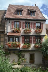 een huis met bloembakken aan de voorkant bij Gîtes Du Stekala in Kaysersberg