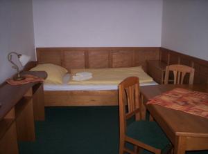 Postel nebo postele na pokoji v ubytování Hotel Krakonoš