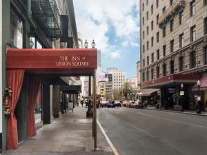 a sign for the law of union square on a city street at Inn at Union Square in San Francisco