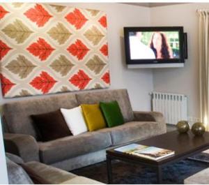 Χώρος καθιστικού στο Casa das Veigas