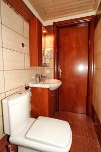 y baño con aseo y lavamanos. en Traditional Apartments Tsikrikonis, en Mirtófiton