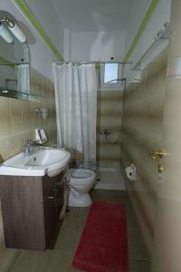 ポロスにあるMatrona Apartmentsのバスルーム(トイレ、洗面台、シャワー付)