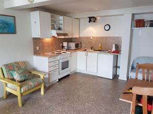 Kuchyň nebo kuchyňský kout v ubytování Budget Guesthouse Borgustova