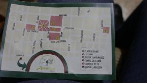 a picture of a menu for a restaurant at Hostal Aventura in Cajamarca