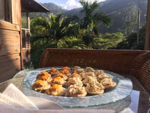 a plate of food on top of a table at Lejartre's Retreat in Mount James