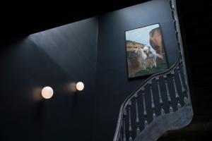TV a/nebo společenská místnost v ubytování Les Toquées Maison d'hôtes