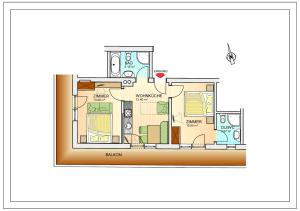 The floor plan of Apart Corona