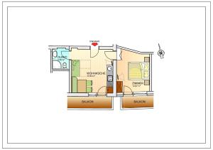 The floor plan of Apart Corona