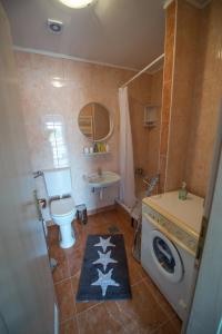 a small bathroom with a toilet and a sink at Apartman Mm in Slavonski Brod