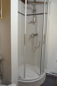 y baño con ducha y puerta de cristal. en Tournavelles Arcs 1800 en Bourg-Saint-Maurice