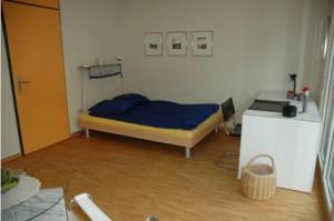 เตียงในห้องที่ B&B Bättwil