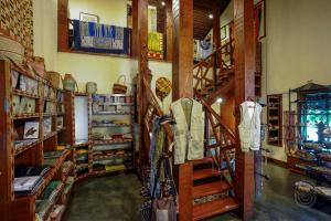 a room with a bunch of racks of ski equipment at Ngorongoro Serena Safari Lodge in Ngorongoro