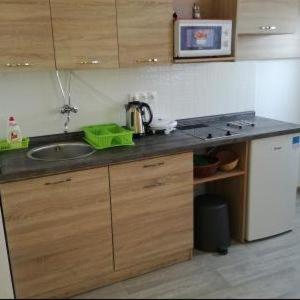 Kuchyň nebo kuchyňský kout v ubytování Apartmany Kras
