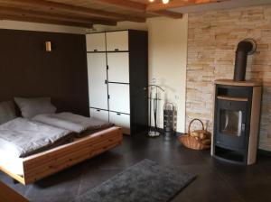 Ένα ή περισσότερα κρεβάτια σε δωμάτιο στο Apartment am Schlossberg