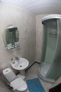 モスクワにあるホテル オリンプのバスルーム(シンク、シャワー、トイレ付)