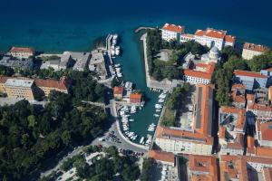 an aerial view of a city with a marina at Apartment Angela in Zadar