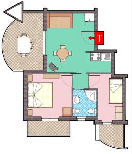 Půdorys ubytování Residence Blumarine